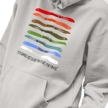 Imagem de Blusa Moletom Masculino Estampado Bisturi por Favor em Algodão Fio 30.