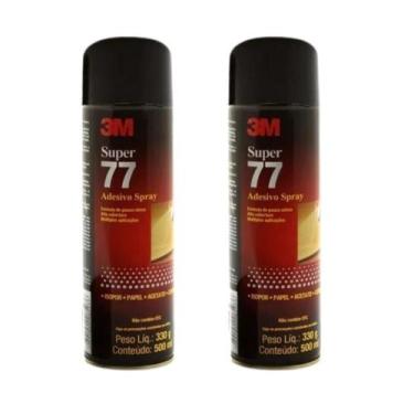 Imagem de Kit 2 adesivo spray 77 330g 3m cola isopor acetato cortiça