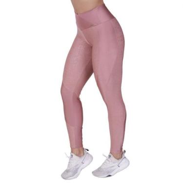 Imagem de LEGGING FITNESS CÓS TRANSPASSADO FEMININA CIRRÊ RELEVO BRILHO DETALHE 