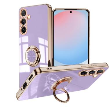 Imagem de CeiLarv Capa para celular Samgung Galaxy S24 FE revestimento de silicone resistente a arranhões à prova de choque resistente ao desgaste capa protetora 360° suporte de anel rotativo para Samgung