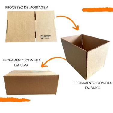 Imagem de Kit com 100 Caixa de Papelão SemiKraft 16x11x6 de Envios para E-commer