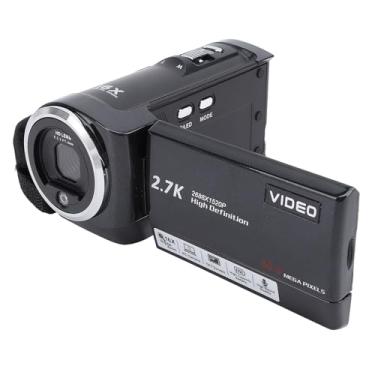 Imagem de Filmadora com câmera de vídeo 2,7K, webcam com zoom digital 16X 50MP 2,8 polegadas com tela de rotação de 270 graus Câmera para vlogging com microfone para transmissão ao vivo