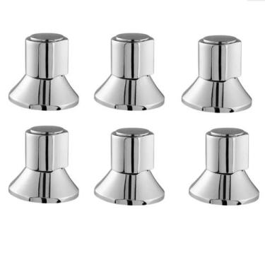 Imagem de Kit 6 Acabamento Registro Padrão Docol C40 Gaveta Pressão Metal - MQC 