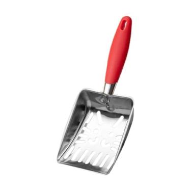 Imagem de Nishiyuenyi Cat Litter Scoop Kitty Metal Scoop Sifting Deep Portable Cat Sand Kitten Waste Lifter para gatinhos, Vermelho