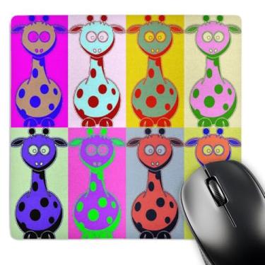 Imagem de 3dRose Mouse pad LLC 20 x 20 x 0,63 cm, arte pop de girafa de desenho animado (mp_8064_1)