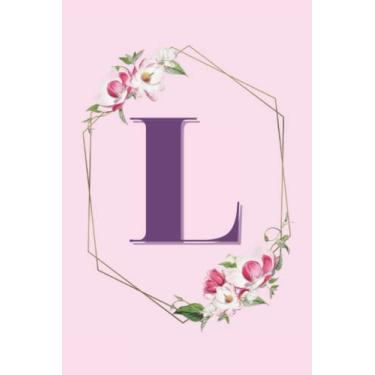 Imagem de Girl Capital Letter L Alphabet Notebook Stationary Supplies for Kids Teens Girls Woman Journal Women Journaling Scrapbooking Express Your Creativity ... Adorable Pink Flower Design Present Gift