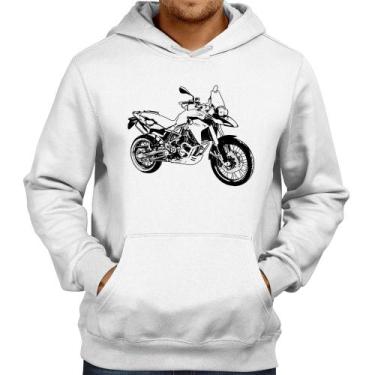 Imagem de Moletom Moto F 800 GS Traços - Foca na Moda, Branco, M