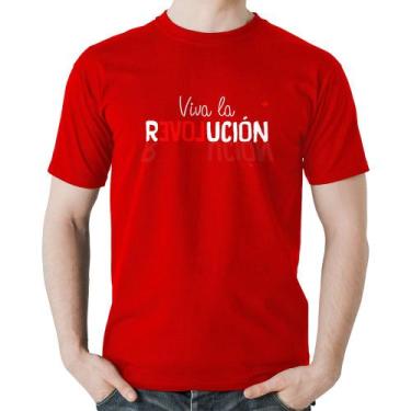 Imagem de Camiseta Algodão Viva la Revolución - Foca na Moda, Vermelho, GG