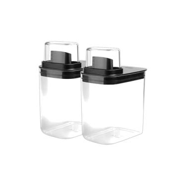 Imagem de Kit c/ 2 Dispenser para Sabão em pó, Amaciante | Flow 1,5 | Com Dosador | Black | Lavanderia, Lavabo, Máquina de lavar