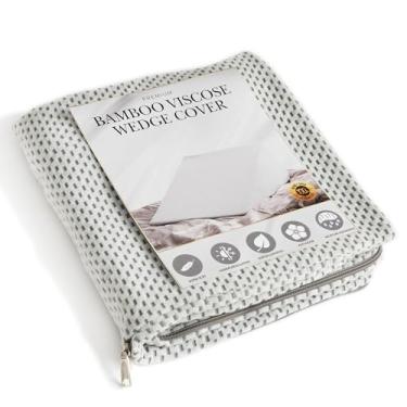 Imagem de Capa de almofada de bambu de substituição (61 x 61 x 17 cm) com zíper – absorvente de suor, absorção de umidade, capa de almofada sem odor – cinza