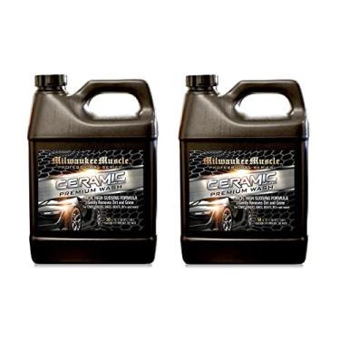 Imagem de Milwaukee Muscle Shampoo para carro – Inclui duas garrafas de 50 ml de sabonete profissional de cerâmica para automóveis, carros, motocicletas, trailers e barcos – Fórmula de pH neutro – Rejuvenesce a tinta e o revestimento cerâmico para carros
