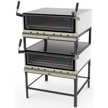 Imagem de Forno Refratário A Gás Duplo Progás 460 Litros Inox Abertura Guilhotina Prp-900dp G2 S/kg