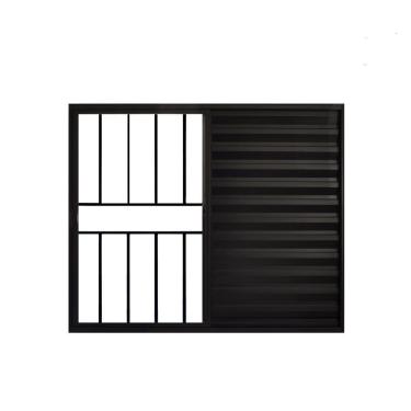 Imagem de Veneziana 3 Folhas De Correr C/grade 1.00 X 1.00 Alumínio Preto Linha Modular - Hale