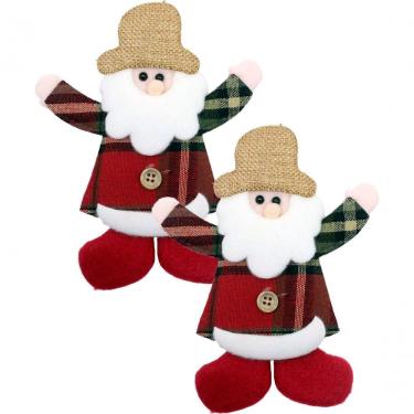 Imagem de Kit 6 Pendente Enfeite árvore Natal Boneco Papai Noel 15cm