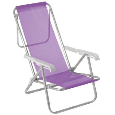 Imagem de Cadeira Alta Reclinável De Alumínio 8 Posições Dobrável - 2293 Mor