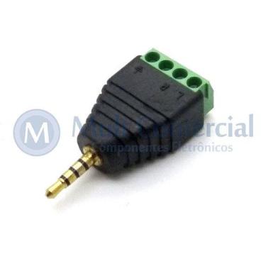 Imagem de Plug P1 Para Borne de 4 vias Fone e Microfone - JD15-1013 - Jinda - Mu