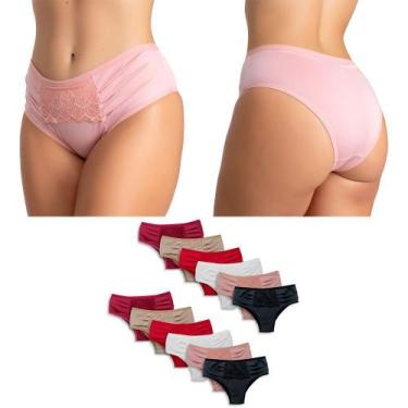 Imagem de Kit c/ 6 Calçola Tapa Bumbum  Calcinha Senhora  Conforto  Renda Vera  