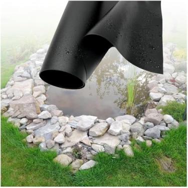 Imagem de Forro De Lagoa 2x2m 4x5m 6x10m 10x12m Preto Resistente A Uv Água Jardim Tanques De Peixes Forros Membrana De Piscina De Jardim Filme Hdpe Resistente Para Koi E Piscinas De Peixes, 9x15m(29.5x49ft)
