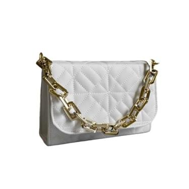 Imagem de Bolsa Feminina Luxo Alça Corrente de Mão e Transversal(Branca)