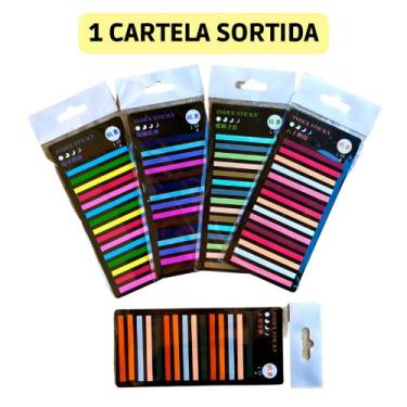 Imagem de Cartela De Post It /marcador De Livro Fininho - 300 Adesivos - S/M