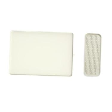 Imagem de IEUDNS Conjunto de tapetes de silicone para café, escorredor de louças removível, tapete para secar pratos, suporte para escorredor de pratos sob a cafeteira, Branco