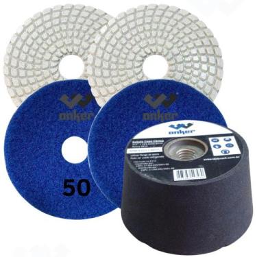 Imagem de Kit Acabamento 45 Graus Porcelanato 1 Rebolo 2 Lixas 50 - Anker