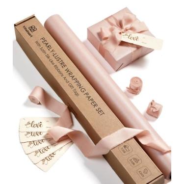 Imagem de Conjunto de papel de embrulho Vitalizart Pink Pearly-Lustre 5m com fit