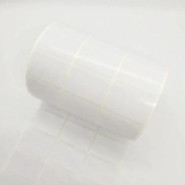 Imagem de Etiqueta Adesiva Branca Papel Couchê 33x21x3mm - Kit com 4 Rolos de 4.
