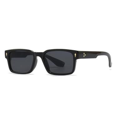Imagem de Óculos de Sol Rivets Masculino Punk com Lentes Gradientes UV400 e Proteção UV Feminina para Esportes ao Ar Livre, Corrida e Ciclismo, Preto e Cinza