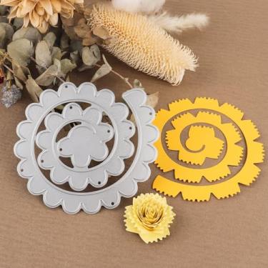 Imagem de Matrizes de corte de metal floral em espiral 3D para fazer cartões, faça você mesmo, scrapbooking, dia dos namorados, dia das mães, cartão de decoração, estêncil em relevo, materiais de arte, cortes