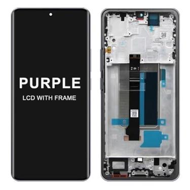 Imagem de AMOLED para Xiaomi Redmi Note 13 Pro+ 23090RA98C Tela LCD sensível ao toque digital para Note 13 Pro Plus 5G (roxo com moldura)