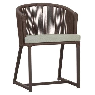 Imagem de Cadeira De Jantar Noronha Alumínio Marrom E3 Trama  Marrom