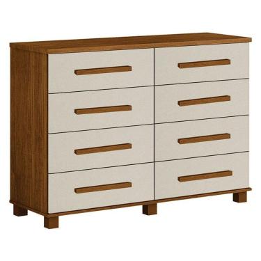 Imagem de Cômoda San Marino 8 Gavetas Cinamomo Off White - Leifer Móveis