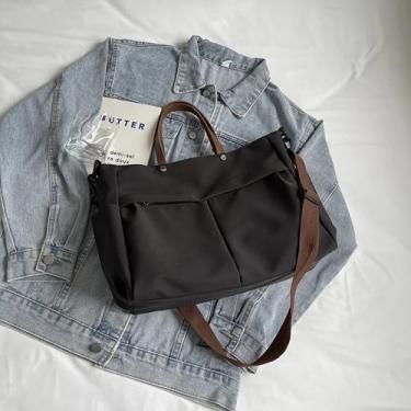 Imagem de Bolsa De Nylon De Ombro Feminina Com Duas Bolsas De Viagem De Grande C