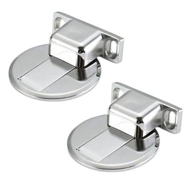 Imagem de KIT Prendedor Trava de Porta Magnético Cromado Prateado (KIT 2 Prata)