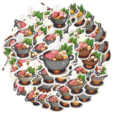 Imagem de 35 peças Hotpot Food Cuisine Meal Kitchen Supplies Adesivos Deliciosos para Notebook Bagagem Celular Copo Mala Frigorífico Telefone Bagagem Laptop Guitarra Carro Adesivos Brinquedos