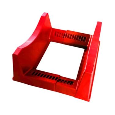 Imagem de Mqetly Suporte para pneus de carro com largura ajustável, suporte para aros, expositor de rodas para feiras comerciais, Vermelho