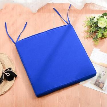 Imagem de Almofadas de cadeira para cadeiras de jantar, almofadas de assento para cadeiras de cozinha com gravatas, capa lavável e removível que não desbota, almofadas de assento redondas de 40,6 cm, azul, 1