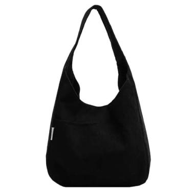 Imagem de 1 sacola de grande capacidade, bolsa de compras leve e dobrável, bolsa de compras feminina, Preto, One Size