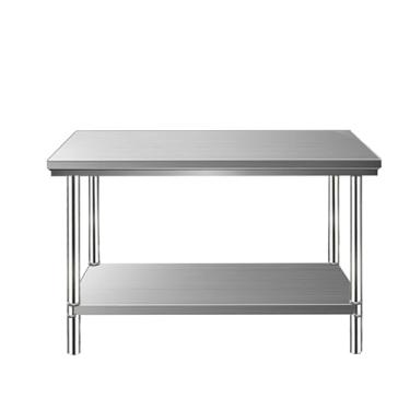 Imagem de enfeiya Mesa de aço inoxidável para preparação e trabalho 50 x 81 cm, NSF Commercial Heavy Duty Table com prateleira inferior e pernas galvanizadas para restaurante, casa e hotel