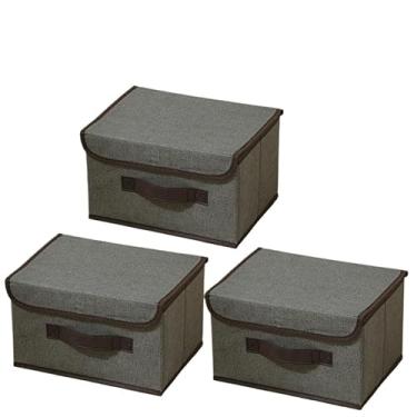 Imagem de KIT 2/3 Caixas Mutiuso Organizadora Colors Dobravel para armarios, guarda roupas(2 P + G, CINZA (3 UNIDS))