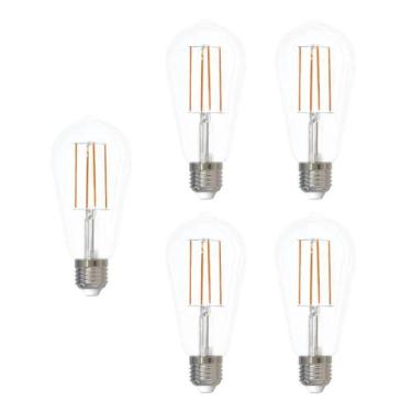 Imagem de Lâmpada Led Filamento Avant Clear ST64 9W 6500k E27 5 Und