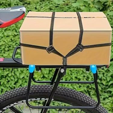 Imagem de Cordão elástico resistente com ganchos, 60 cm (24 polegadas) preto - Alça de amarração de carga segura para bicicleta, motocicleta, bagagem, rack de teto, equipamento de acampamento ao ar livre |