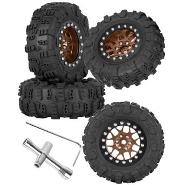 Imagem de hopsupRC 1.3 Beadlock RC Wheel RC Tires for 1/24 1/18 SCX24 FCX24 TRX4M,Aluminum 1.3”Beadlock Wheel Rims Heavy Duty Rim (4PCS) RC Truck Tires Wheels,Bronze