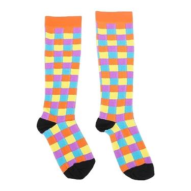 Imagem de Meias de Compressão, Coloridas para Aliviar o Inchaço No Joelho Meias de Alta Compressão Altamente Elásticas 1 par Respirável Promovem a Circulação Sanguínea para Corrida para