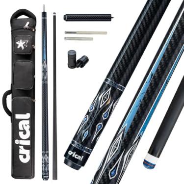 Imagem de CRICAL Bastão de sinuca de fibra de carbono 147 cm taco de bilhar profissional de baixa deflexão com ponta de 12,5 mm