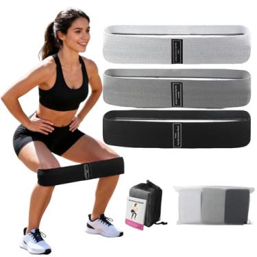 Imagem de 3 pulseiras de resistência, conjunto de faixas elásticas para ioga, fitness, exercícios para pernas de bumbum, elásticos de pilates flexíveis