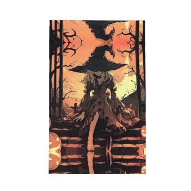 Imagem de XLLingL Toalhas de cozinha de waffle com estampa de terror de Halloween, panos de prato de microfibra, para decoração e limpeza de cozinha - 1 peça