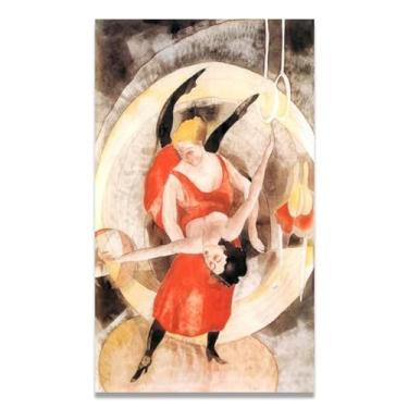 Imagem de LKXGRRSFG Arte de parede em tela de vidro de vinho Charles Demuth - reprodução de pintura a óleo abstração geométrica, design de interiores colorido ousado 31,5 x 144 cm sem moldura