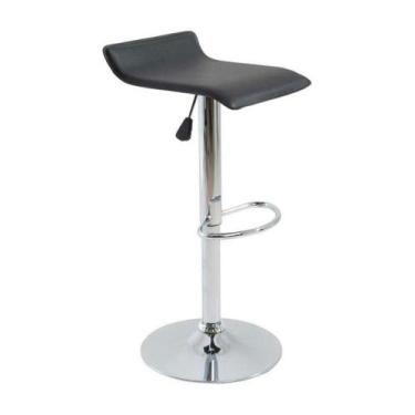 Imagem de Banqueta Giratória com Base Cromada Fortt Metz Preta - BGF06-P